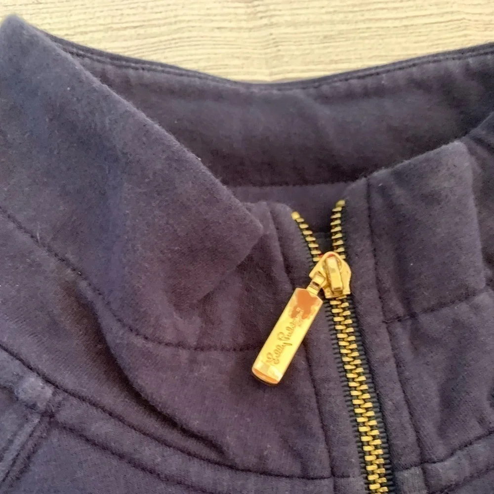 Lilly Pulitzer Women's Navy Blue 1/2 Zip Skipper Popover Pullover in Size Small